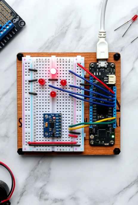 Photo with sensors and electronic board